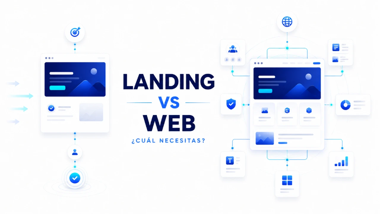 Landing page o página web completa: cuál conviene para tu negocio