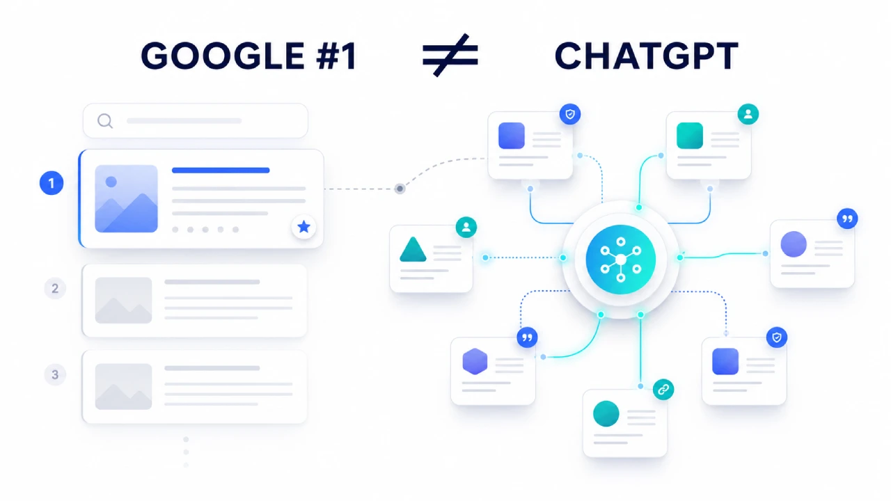 Por qué estar en el puesto #1 de Google ya no garantiza aparecer en ChatGPT