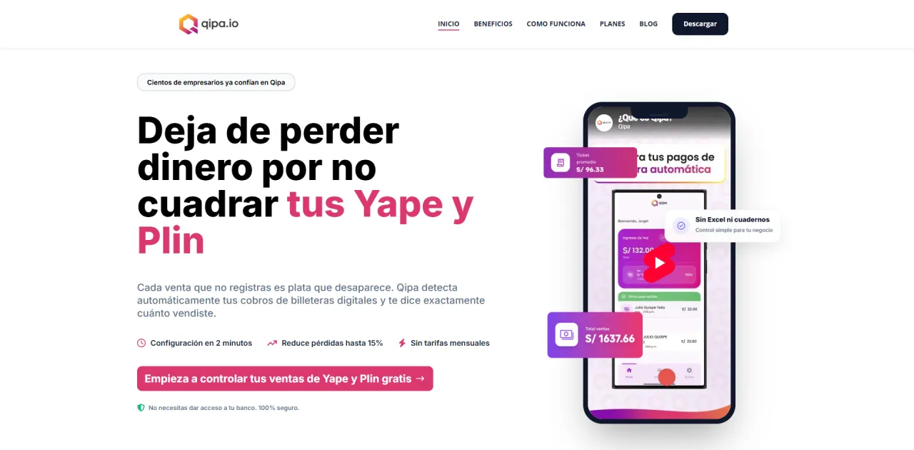Desarrollo de landing page para Qipa