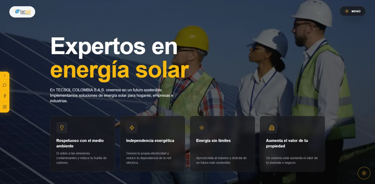 Desarrollo de plataforma web corporativa para Tecsol Colombia